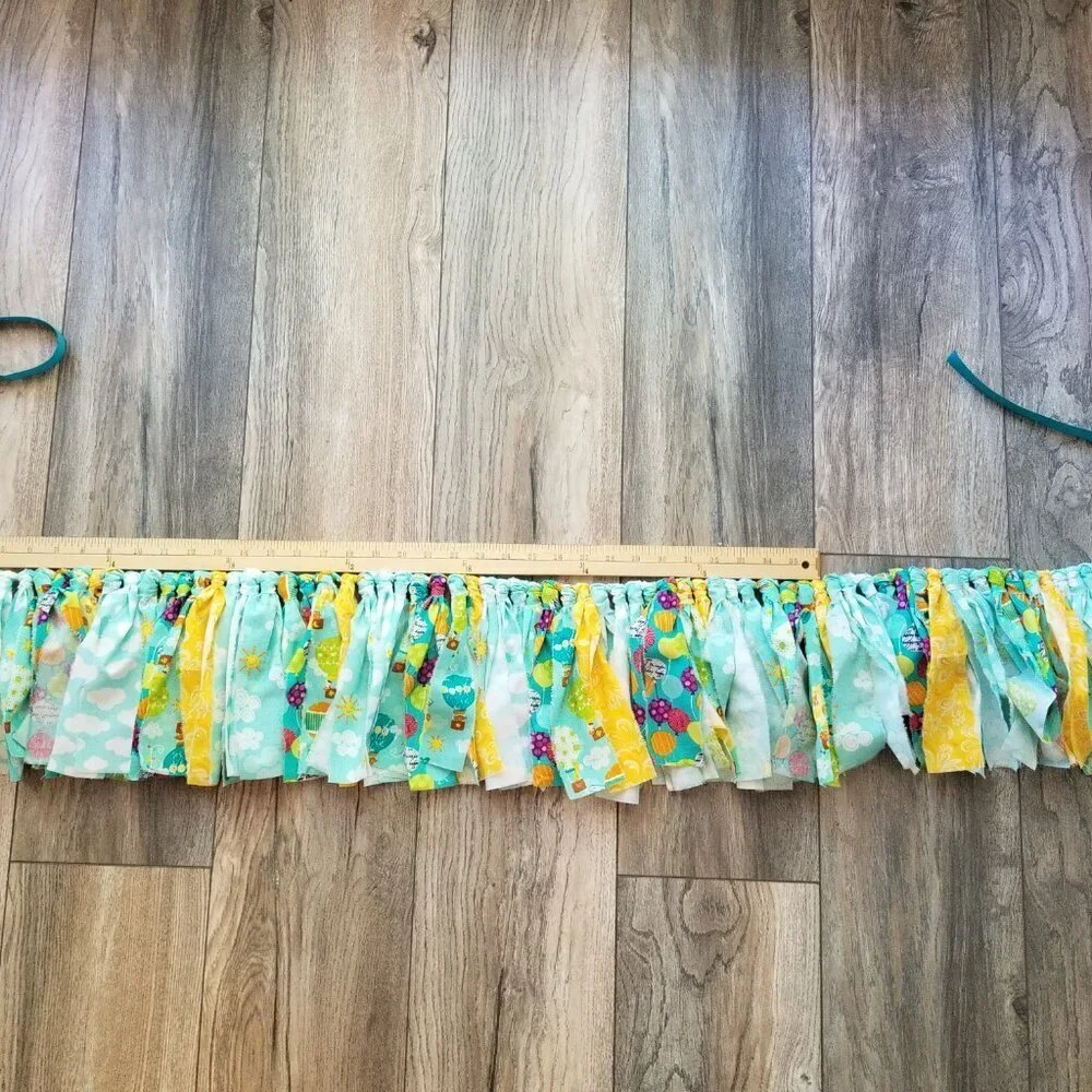 Fabric Banner Wall Hanging | Cubicle Decor, Fabric Garland | Hot Air Balloon | 7